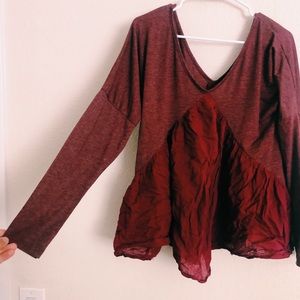 flowy maroon top